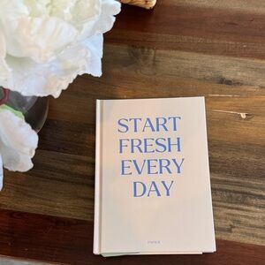 Cream Journal with Blue Text